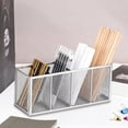 thumbnail image 4 of Metal Mesh Desk organizer Pen Pencil Caddy Multi-Compartment Office Supply Holder Stationery Storage Container Workspace, Silver, JKODE, 4 of 6