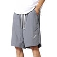 thumbnail image 3 of Jinhomg Mens Quick Dry Athletic Shorts Big and Tall Comfy Elastic Drawstring Waist Sport Shorts Basic Solid Spring Summer Workout Shorts with Pockets 90 off Clearance Sale Gray L, 3 of 5