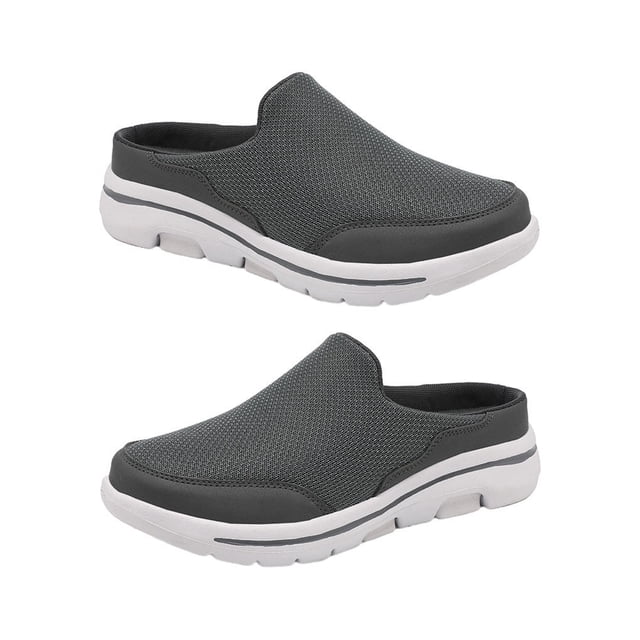 pitrice 1 Paire de Sandales à Enfiler pour Femmes, Style Décontracté Portable, Couverture en Maille, Respirantes, Design Simple, Gris Foncé Taille 37