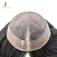 thumbnail image 7 of Lyrical Hair Toupee for Men Fine Mono Mens Toupee Human Hair Replacement Systems Monofilament with NPU Hairpiece for Man Black Brown Blonde Gray Hair Wig Unit, 7 of 7
