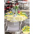 thumbnail image 5 of Outdoor Tablecloth with Umbrella Hole for Patio/Picnic/Party/Camping, Lemon Botanical Waterproof Table Cloth Round Cover Washable, Summer Fruit Leaves Yellow Floral (Dia 60"), 5 of 8