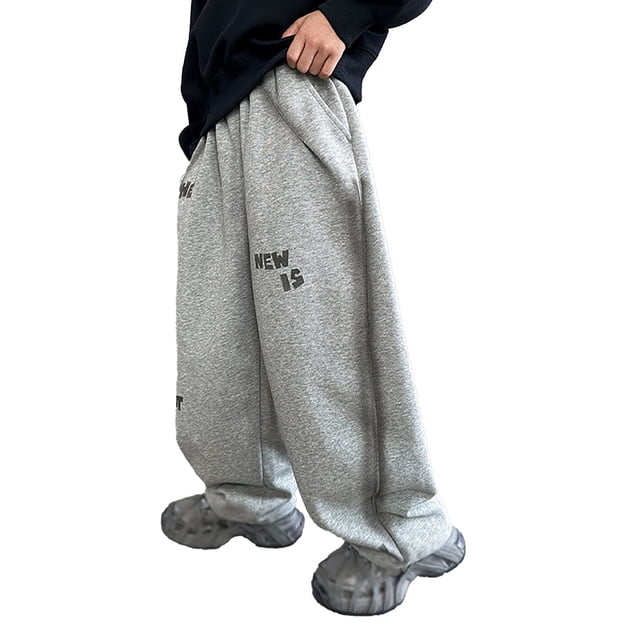 Pantalons de Jogging pour Garçons avec Poches, Cordon de Serrage Ajustable, Pantalons d'Uniforme pour Garçons, Tenues de Rentrée pour Garçons, Pantalons pour Enfants Garçons, Taille 5-6 Ans