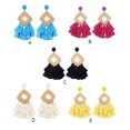 thumbnail image 2 of Sonducket Pendientes de ratán bohemios clásicos de 2 piezas, colgantes de oreja atractivos de moda exquisitos para mujeres y niñas Ropa, zapatos y accesorios Miscelánea Rosa roja  código promedio Sonducket AP008668-02B, 2 of 5