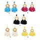 thumbnail image 4 of Pendientes de ratán bohemio clásico Geométrico Hecho a mano Hoop Hoop Moda Atractiva Oreja Colgantes para Mujeres Niñas Azul 2 paquetes Methold AP008668-01B, 4 of 5