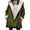 Green XL, variant on Women Fuzzy Jacket Fleece Lined Hooded Horn Buttons Medium Length Overcoat Winter Windproof Furry Outerwear Streetwear