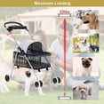 thumbnail image 5 of Dog Stroller Pet Strollers for Small Dogs Cat Stroller for Cats No Escape Cat Dog Cage Stroller Carrier Strolling Cart Travel Folding Carrier with Cup Holder, Yellow Plaid, 5 of 7