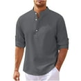 thumbnail image 2 of Wavsuf Mens Sweatshirts Solid V-neck Casual Dark Gray Blouse Tops Size 4XL, 2 of 6