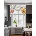 thumbnail image 3 of Colorful Daisy Floral Swag Valances for Windows, Small Curtains Drapes, Spring Flowers Botanical Leaves Rustic Kitchen Window Curtains Over Sink Window Treatment Valance for Bedroom/Bathroom 56"x36", 3 of 5