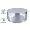 thumbnail image 3 of Meridian Furniture Jazzy 36" Stainless Steel Drum Coffee Table in Silver Chrome, 3 of 9