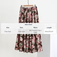 thumbnail image 3 of Levmjia Womens Midi Skirt Bohemian Printed Elastic Waist Pleated Flowy Skirt Soft Breathable Casual Bottoms For Beach Daily Dating Vacation Spring Summer Wear, 3 of 5