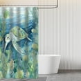 thumbnail image 6 of Sea Turtle Shower Curtain, Ocean Shower Curtain, Underwater Animals Green Sea Plant Shower Curtain Set Waterproof Bath Curtain Boys Kids Bathroom Decor with 12 Hooks, 72x72 inches, 6 of 6