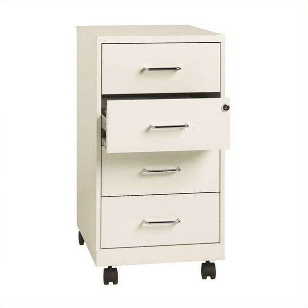 Pemberly Row 4 Drawer Steel File in Pearl White
