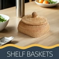 thumbnail image 6 of KONTONTY 1Pc Light Brown Storage Box Woven Basket for Sundries Snack Cosmetic Table Organizer, 6 of 8