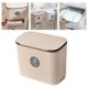 thumbnail image 3 of Bote de basura colgante de pared de 9L con tapa debajo del fregadero Cubo de basura Puerta Armario Oficina Dormitorio Baño Inodoro - Marrón Baoblaze Bote de basura colgante, 3 of 8