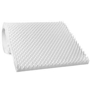 Vaunn Medical Egg Crate Convoluted Foam Mattress Pad - 3" Thick EggCrate Mattress Topper (Hospital Bed Twin Size), White
