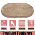 thumbnail image 4 of MK Gdledy Chenille Oval Bath Rug 20x32, Rubber Backing Quick Dry Washable Microfiber Mats，Beige, 4 of 6