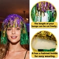 thumbnail image 4 of Carnival Party Wig Hat with Fiber Rain Strands and Color Blocking for Festive Costumes and Holiday Celebrations, 4 of 7