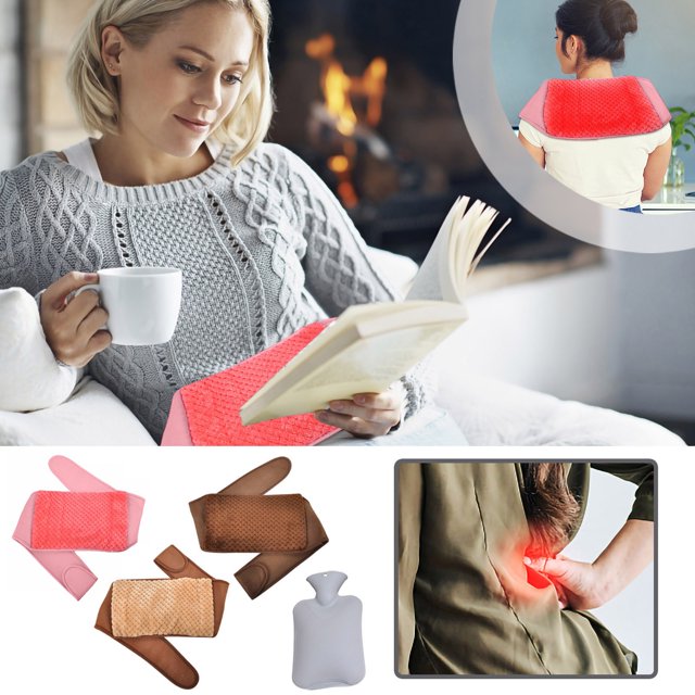 Xihbxyly Bolsa de Agua Caliente de Goma, Cinturón Suave, Retención de Calor para Máxima Comodidad, Ideal para Aliviar Los Músculos, Funda Suave para La Cintura Incluida, Capacidad de 1000 Ml, Longitu
