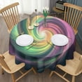 thumbnail image 3 of Colorful Tie Dye Spiral Galaxy Pattern Round Tablecloth 60"x60",Wrinkle Wipeable Table Cloth for Kitchen Dining Room Picnic Patio Party, 3 of 6
