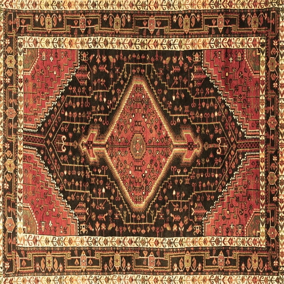 Ahgly Company Indoor Square Persian Brown Traditional Area Rugs, 3' Square