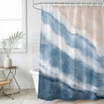 thumbnail image 4 of Shower Curtain Navy Blue Waves Bathroom Curtains with Hooks, Waterproof Fabric Gradient Summer Sandy Beach Bath Shower Curtains Set for Bathroom Bathtubs Decor 36x72 Inch, 4 of 9