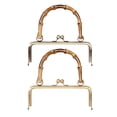 thumbnail image 2 of Marco Monedero Metal Cerradura Broche Beso Cuadrado Bambú para Bolsas Bricolaje FLhrweasw, 2 of 9