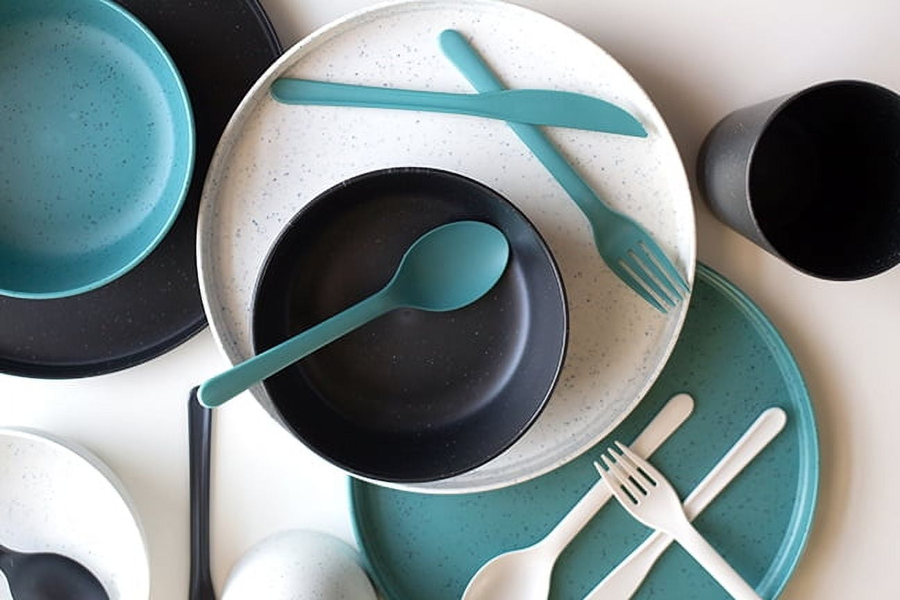 Mainstays Eco-Friendly Recycled Plastic 3-Piece Flatware Set, Aqua Slate