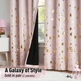 thumbnail image 3 of Exultantex Star Blackout Pink Curtains for Living Room,Metallic Romantic Starry Sky Space Theme Windows Curtains 84 inch Length 2 Panels Set, 3 of 6