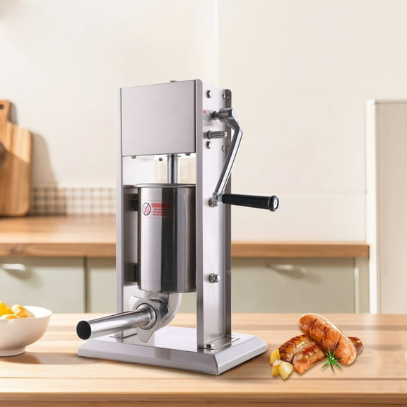 Hakka Brothers SV-3 7 lb, 3 L Stainless Steel Vertical Sausage Stuffer, 2 Speed, Automatic
