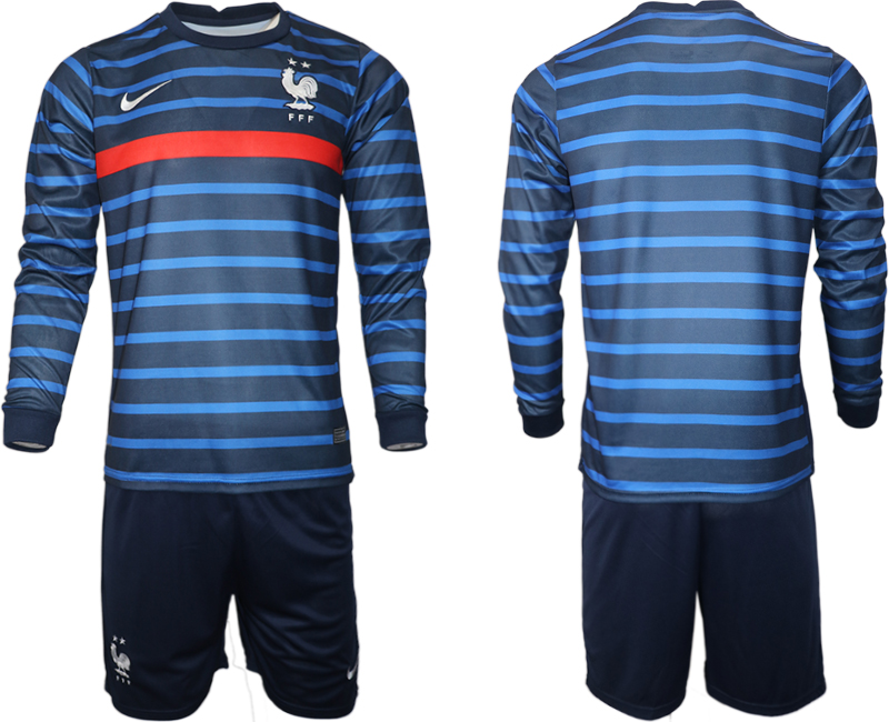 Men 2021 franch home Long sleeve soccer jerseys Sizes：M Walmart Canada