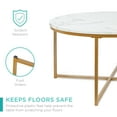 thumbnail image 5 of Best Choice Products 36in Faux Marble Modern Round Living Room Accent Coffee Table w/ Metal Frame - White/Bronze Gold, 5 of 7