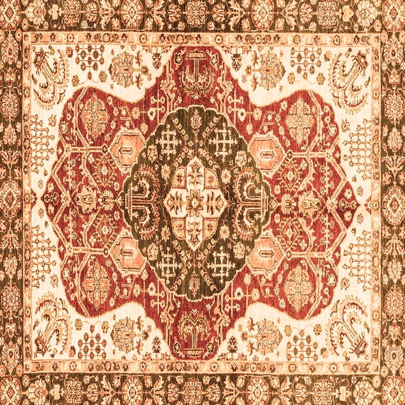 Ahgly Company Indoor Square Abstract Orange Modern Area Rugs, 4' Square