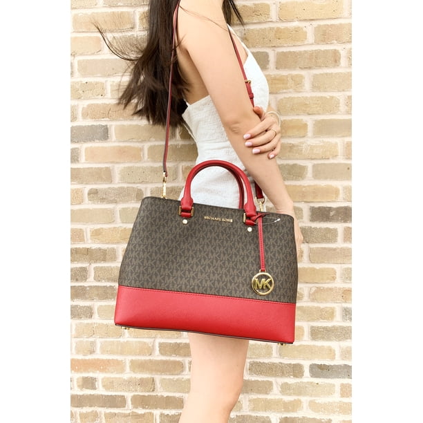 michael kors brown and red purse