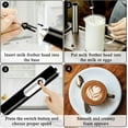 thumbnail image 4 of Milk Frother Handheld Rechargeable, Frother Wand Drink Mixer Electric Whisk rotherfor Coffee, Detachable With 3 Stainless Whisks, Hand Mixer for Lattes, Cappuccino, Matcha, Egg, No Stand,Black, 4 of 7