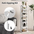 thumbnail image 3 of Zapatero vertical de 8 niveles, organizador de zapatos alto y estrecho, zapatero que ahorra espacio con estante extraíble para sala de estar, dormitorio, entrada, dormitorio, apartamento (blanco), 3 of 4
