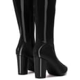 thumbnail image 5 of BLISSFUL STEP Women's GoGo Boot Block Heels Knee High Boots Black 7, 5 of 7