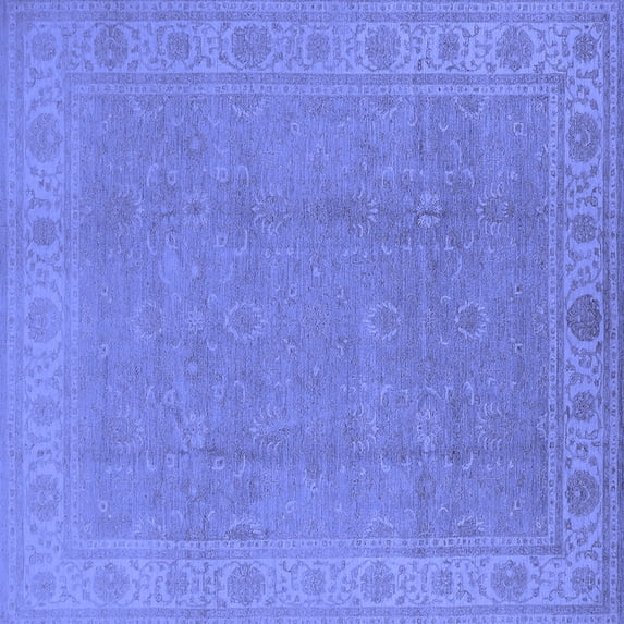 Ahgly Company Indoor Square Oriental Blue Traditional Area Rugs, 4' Square