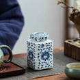 thumbnail image 5 of Chinese style ceramic tea caddy, Jingdezhen Chinese style porcelain, tea storage, for tea, coffee, spices and sweets, 5 of 8