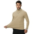thumbnail image 4 of Tyhengta Men's Turtleneck Sweaters Long Sleeve Pullover Sweaters Mock Neck Knitted T-Shirt Basic Slim Fit Tee Tops Khaki 2XL, 4 of 10