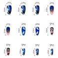 thumbnail image 4 of Halloween Press on Nails Short Almond Fake Nails with Glue Full Cover Ghost Flowers French Lines False Nails Stick on Nails for Women and Girls 24 Pcs Short Halloween Nails Press on Nails, 4 of 7