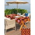 thumbnail image 4 of Outdoor Tablecloth with Umbrella Hole and Zipper, Pink Pumpkin Fall Rectangle Table Cloth 52x70 Inch Waterproof Tablecloth, Thanksgiving Maple Leaves Autumn Picnic Table Cover for Patio Camping, 4 of 7