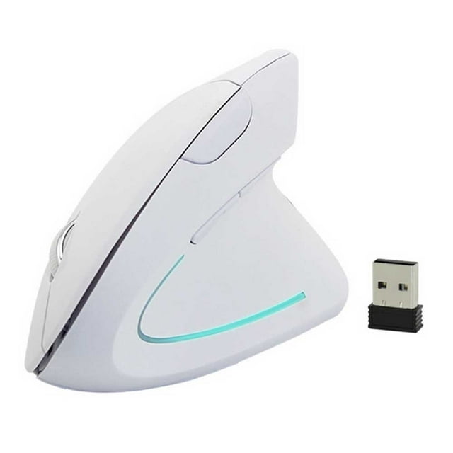 Wireless Vertical Mouse, Wireless Ergonomic Vertical Mouse, 2.4G High Precision Optical Mice for notebook PC Laptop (Ergonomic Mouse) WHITE