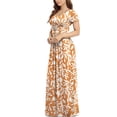 thumbnail image 2 of Asklazy Women's Short Sleeve Loose Plain Maxi Dresses Casual Long Dresses with Pockets,Mother's Day,Orange Leaf,M, 2 of 6