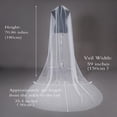thumbnail image 5 of Cathedral Wedding Veil with Comb, 300 cm Length, 1 Tier Drop Style, Ivory Raw Cut, 5 of 5