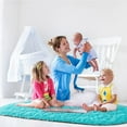 thumbnail image 2 of LOCHAS Luxury Velvet Fluffy Carpet Soft Children Rugs Room Mat Modern Shaggy Area Rug for Bedroom Bedside Home Decor,2.6'x5.3',Blue, 2 of 7