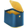 thumbnail image 1 of Small Table Trash Can, Mini Plastic Style Kitchen Desktop Trash Can with Push Button Lid, Push Top Trash Can Kitchen Trash Can Rubbish Waste Dustbin Desk Bin 2L (Blue), 1 of 5