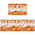 thumbnail image 2 of Fall Pumpkins Kitchen Mat Set 2 Pcs, Thanksgiving Orange Yellow Non Slip Kitchen Rugs and Mats, Red Maple Leaves Washable Kitchen Runner Rug Sets for Hallway Laundry Decor, 17"x30"+17"x47", 2 of 6