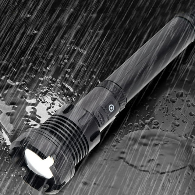 Linterna Recargable, Tamaño Telescópico Pantalla De Potencia Carcasa De aleación De Aluminio Linterna LED Función De Zoom Para Actividades Al Aire Libre