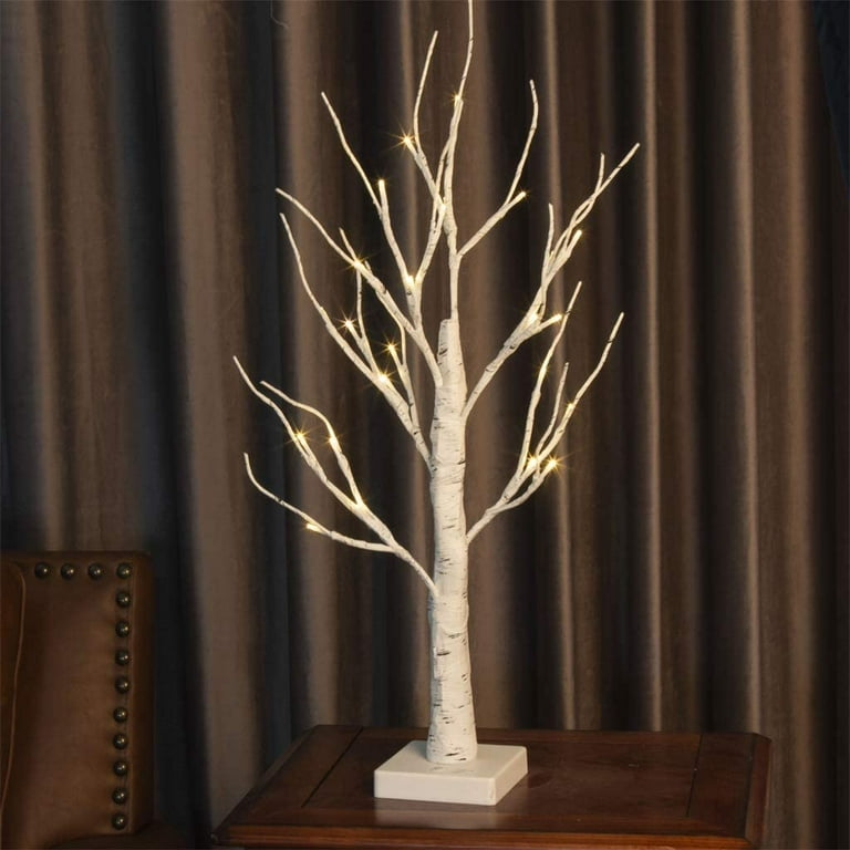 Vanthylit 2ft LED Birch Tree with Timer and Easter Eggs, Battery Powered, Adjustable Strut, Any Seasonal Decor