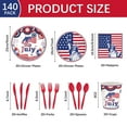 thumbnail image 3 of Independence Day Disposable Party Plates Set, Patriotic Tableware Kit, Festival Celebration Supplies, Outdoor Gathering Picnic, 24-Piece Dinnerware Collection for 4th of July Events, 3 of 4